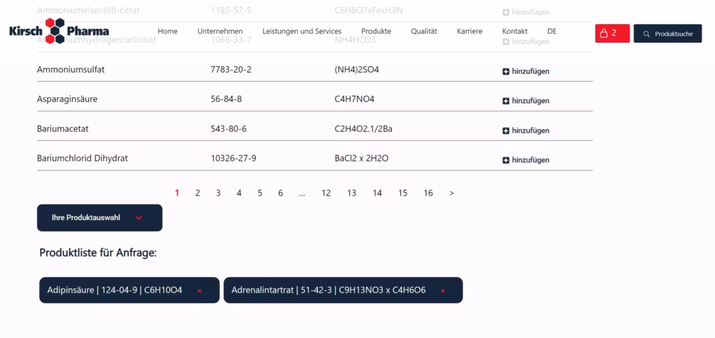 kirschpharma Produkt Anfrage 2